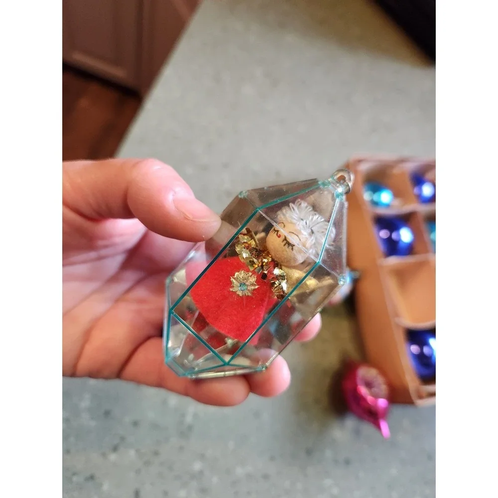 VTG Glass Bauble Christmas Ornaments, Various Lot of 12